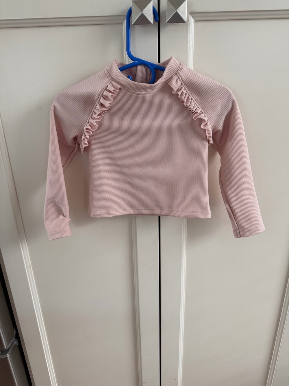 Petit lem 12-18m Girls' Pink Ruffle Long-Sleeve Top